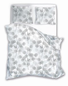 Pościel Bawełniana - 200x200 - Galązki szaro-biała FARO 