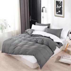 Pościel  - Biało/szara - 160x200 + Prześcieradło