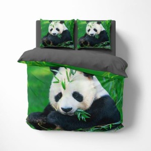 Pościel  Panda/zieleń/grafit- 200x220 - 3 części   