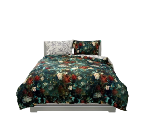POŚCIEL Luksusowa Kwiaty malowane/ciemna - 140x200 - 2 cz.