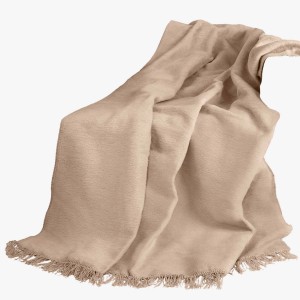 Koc Bawełniany beżowy - GRUBY - 150X200