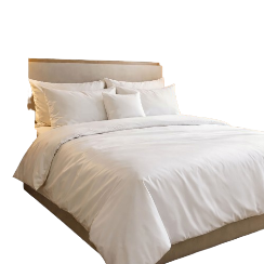 Poszwa hotelowa na zakładkę satynowa gładka biała/140x200