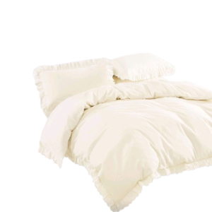 Pościel  z falbanką kremowa- 160x200 - 3 cz.