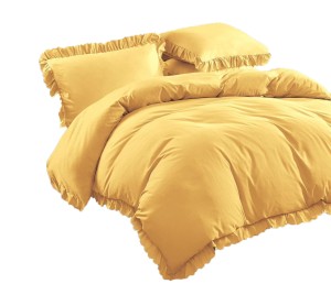 Pościel  z falbanką złóta- 160x200 - 3 cz. 