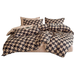 Pościel klasyczna  - 180x200 - Geometryczna beżowa