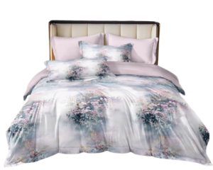 Pościel klasyczna  - 200x200 - Pejzaż kwiatowy/niebieska