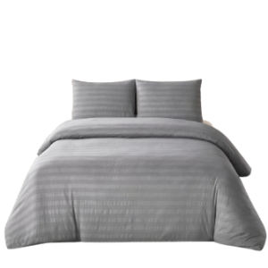 Pościel  Jasno-szara w pasy 200x220- 3 cz. 
