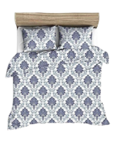 Komplet pościeli z kory - 200x220 -Ornamenty Glamour/granat - Polska  