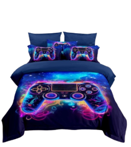 Pościel młodzieżowa Game Pad granatowy- 140x200 - 3 części 