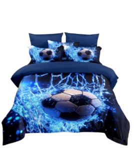 Pościel Piłka Nożna granatowa - 140x200 - 3 części  