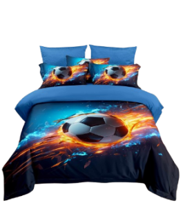 Pościel młodzieżowa Piłka Nożna ogień - 160x200 - 3 części 