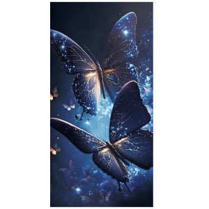Ręcznik plażowy motyle granatowe - 100x180 