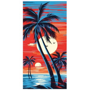 Ręcznik plażowy mikrofibra 100x180 Zachód słońca