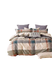 Pościel bawełniana - 200x200 -  Stylowa kratka - 3 cz 